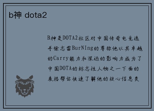 b神 dota2
